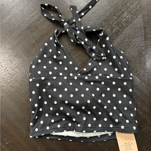 SHEIN Polka Dot Halter Tank Top